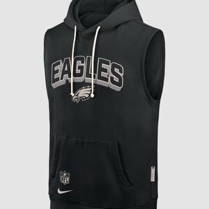 Nike Black Sleeveless Hoodie with Eagles Logo